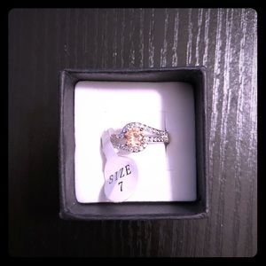 Blush Pink stone fashion cocktail statement ring